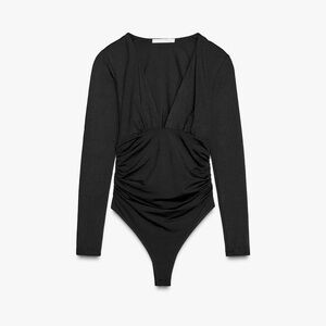 Zara Black Long Sleeve Bodysuit Size M NWT